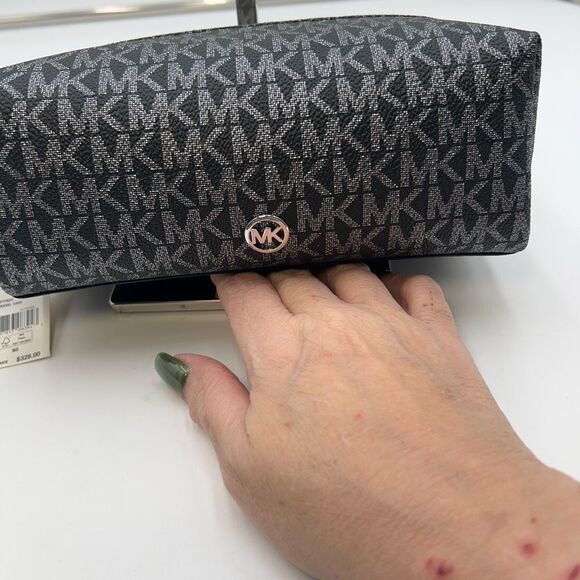 Michael Kors Black and Silver MD Travel Case with Snakeskin Embossed‎ Leather on - Picture 2 of 14